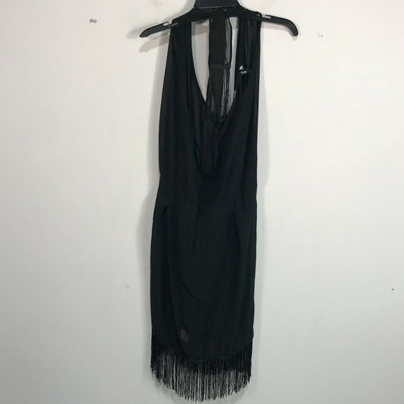 Pretty Little Thing Asymmetric Fringe Beach Dress, Women's Size 16 - Black - Picture 4 of 10